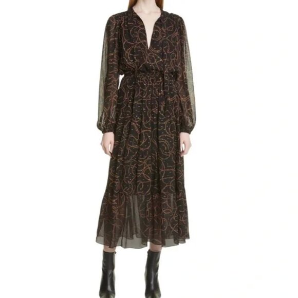 A.L.C. Marlowe Long Sleeve Maxi Dress Size 4 - Picture 1 of 17